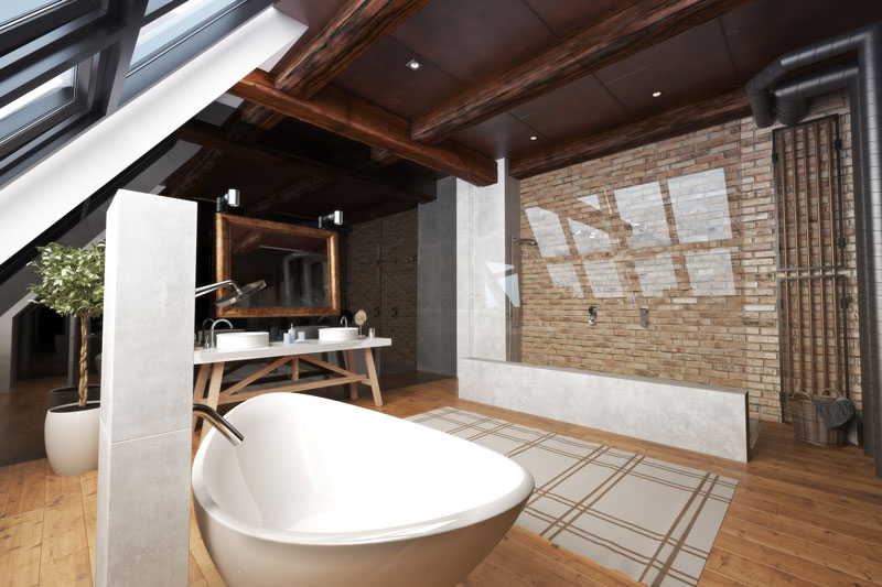 Bathroom Wooden Beam Ceiling